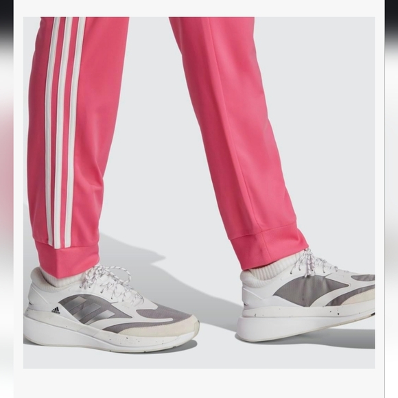 Adidas Womens Essentials Warm-Up Slim Tapered 3 Stripes Tracksuit Bottoms Sz L - Picture 9 of 9